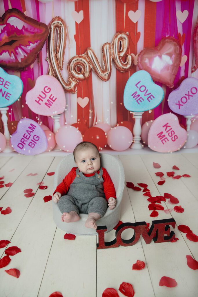baby in Palatine, IL studio for Valentine's Day mini sessions